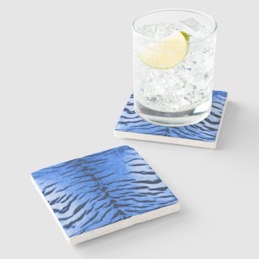 Desert Blue Tiger Skin Print Steinuntersetzer (Seitenansicht)