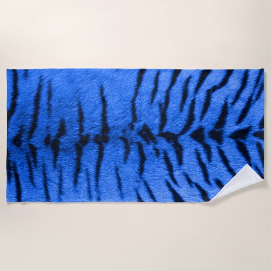 Desert Blue Tiger Skin Print Strandtuch (Vorderseite)
