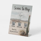 Desert | Boho | ästhetisch | QR-Code | Zahlungszei Sockelschild (Vorderseite)