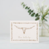 Desert Boho Cow Skull Wedding Details Begleitkarte (Stehend Vorderseite)