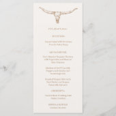 Desert Boho Cow Skull Wedding Menu Card Menükarte (Vorderseite)