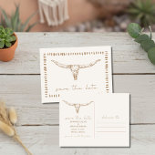 Desert Boho Cow Skull Wedding Save the Date Ankündigungspostkarte