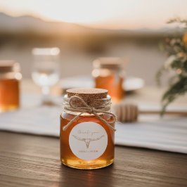 Desert Boho Cow Skull Wedding Thank You  Runder Aufkleber