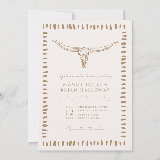 Desert Boho Cowboy Wedding Einladung (Vorderseite)