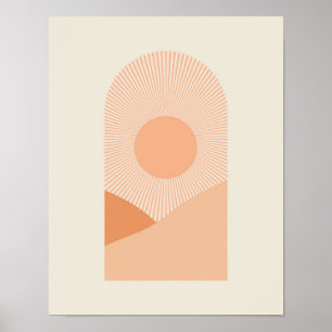 Desert Boho Minimalistisch Landschaft Poster