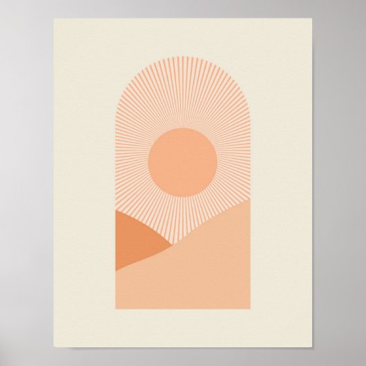 Desert Boho Minimalistisch Landschaft Poster (Vorne)
