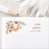 Desert Boho Pampas Grass Terracotta Rücksendeadres (Insitu)