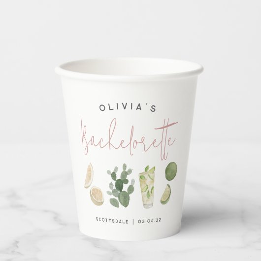 Desert Boho Personalisiert Junggeselinnen-Abschied Pappbecher (Vorderseite)