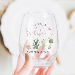 Desert Boho Personalisiert Junggeselinnen-Abschied Weinglas Ohne Stiel