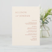 Desert Boho Simple Wedding Menu Cards Menükarte (Stehend Vorderseite)