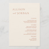 Desert Boho Simple Wedding Menu Cards Menükarte (Vorderseite)