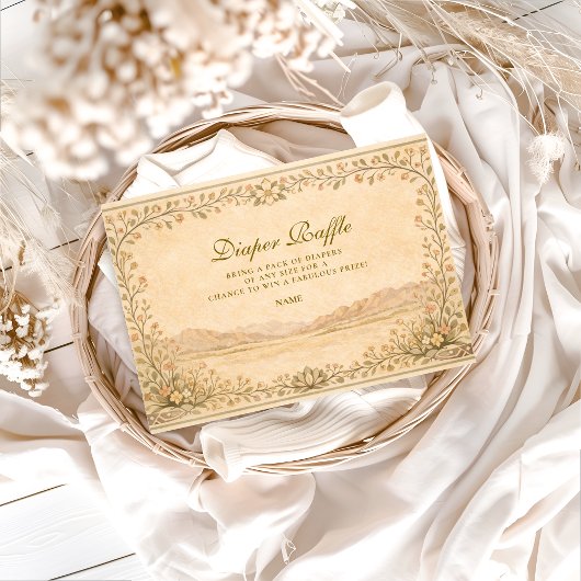 Desert Botanical Neutral Florals Diapper Raffle  Begleitkarte