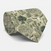 Desert Botanical Skull Pattern Rustic Southwesten Krawatte (Gerollt)