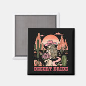 Desert Bride Cactus Landscape Sunset Hat Rose Magnet (Vorderseite/Rückseite)