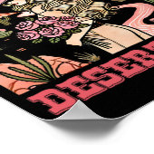 Desert Bride Cactus Landscape Sunset Hat Rose Poster (Ecke)