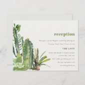 DESERT CACTI FOLIAGE WATERCOLOR WEDING RECEPTION BEGLEITKARTE (Vorne/Hinten)