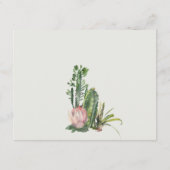 DESERT CACTI FOLIAGE WATERCOLOR WEDING RECEPTION BEGLEITKARTE (Rückseite)