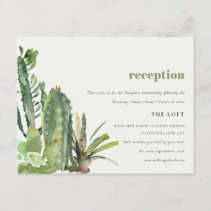 DESERT CACTI FOLIAGE WATERCOLOR WEDING RECEPTION BEGLEITKARTE