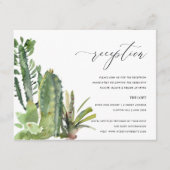 DESERT CACTI FOLIAGE WATERCOLOR WEDING RECEPTION BEGLEITKARTE (Vorderseite)