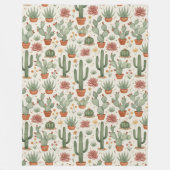 Desert Cacti Succulent Seamless Pattern Fleecedecke (Vorderseite)