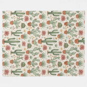Desert Cacti Succulent Seamless Pattern Fleecedecke (Vorderseite (Horizontal))