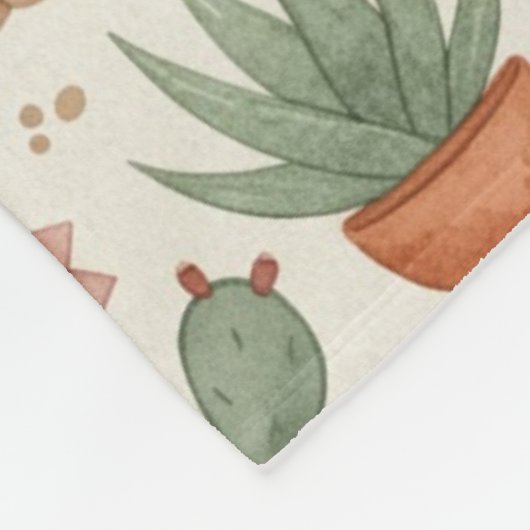 Desert Cacti Succulent Seamless Pattern Fleecedecke (Ecke)