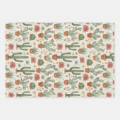 Desert Cacti Succulent Seamless Pattern Geschenkpapier Set (Vorderseite)