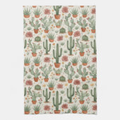Desert Cacti Succulent Seamless Pattern Geschirrtuch (Vertikal)