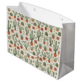 Desert Cacti Succulent Seamless Pattern Große Geschenktüte (Rückseite Schrägansicht)