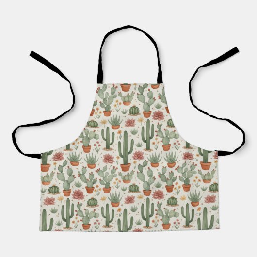 Desert Cacti Succulent Seamless Pattern Schürze (Vorderseite)