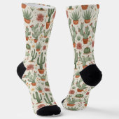 Desert Cacti Succulent Seamless Pattern Socken (Gewinkelt)