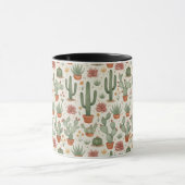 Desert Cacti Succulent Seamless Pattern Tasse (Zentrum)