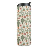 Desert Cacti Succulent Seamless Pattern Thermosbecher (Nach links gedreht)