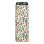 Desert Cacti Succulent Seamless Pattern Thermosbecher (Rückseite)