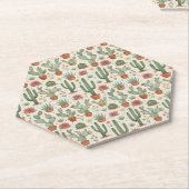 Desert Cacti Succulent Seamless Pattern Untersetzer (angewinkelt)