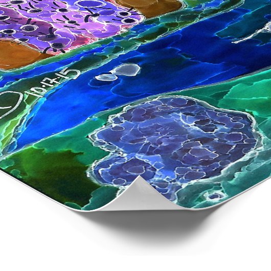 Desert Cactus Abend Poster 24"x24" (Ecke)