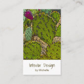 Desert Cactus Abstract Botanical Interior Design Visitenkarte (Vorderseite)