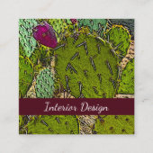 Desert Cactus Abstrakt Botanical Interior Designer Quadratische Visitenkarte (Vorderseite)
