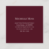 Desert Cactus Abstrakt Succulent Interior Designer Quadratische Visitenkarte (Rückseite)