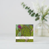 Desert Cactus Abstrakt Succulent Interior Designer Quadratische Visitenkarte (Stehend Vorderseite)