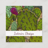 Desert Cactus Abstrakt Succulent Interior Designer Quadratische Visitenkarte (Vorderseite)