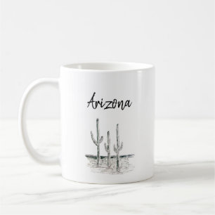 Desert Cactus Arizona Südwest Schwarz-weiß Kaffeetasse