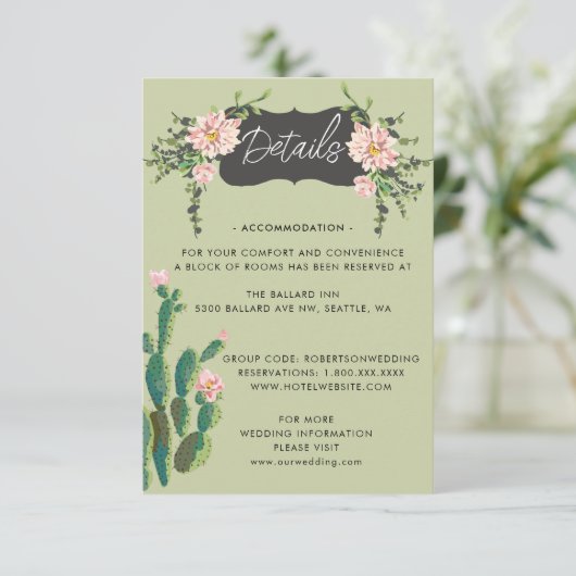 Desert Cactus Bloom Details Begleitkarte (Stehend Vorderseite)