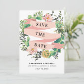 Desert Cactus Bloom | Happy Ever After Save The Date (Stehend Vorderseite)