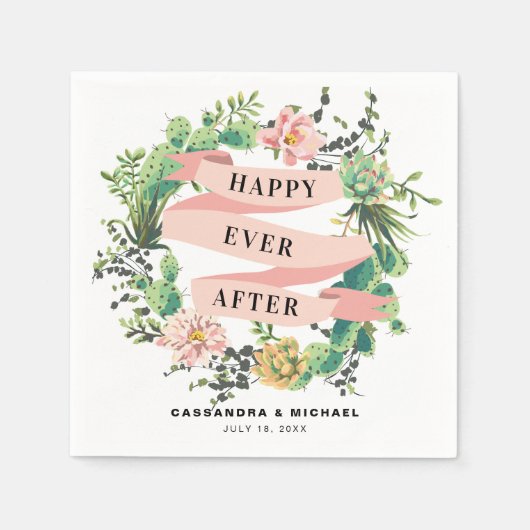 Desert Cactus Bloom | Happy Ever After Serviette (Vorderseite)