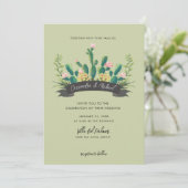 Desert Cactus Bloom Wedding Einladung (Stehend Vorderseite)