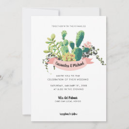 Desert Cactus Bloom Wedding Einladung