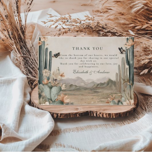 Desert Cactus Boho Wedding Dankeskarte