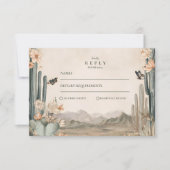 Desert Cactus Boho Wedding RSVP Karte (Vorderseite)