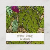 Desert Cactus Botanical Succulent Interior Design Quadratische Visitenkarte (Vorderseite)